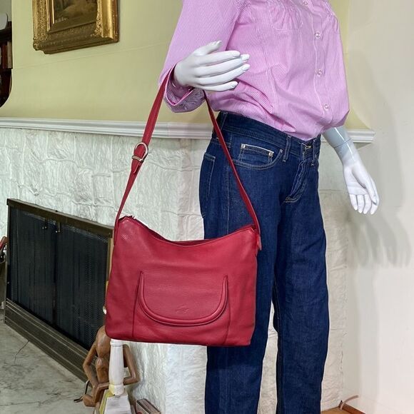 Stone Mountain Red Leather Shoulder Bag - Picture 3 of 15